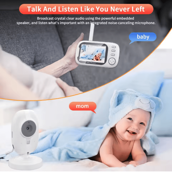Wireless 3.5 inch Video Baby Monitor Night Vision Temperature Monitoring 2 Way Audio Talk Baby Nanny Security Camera