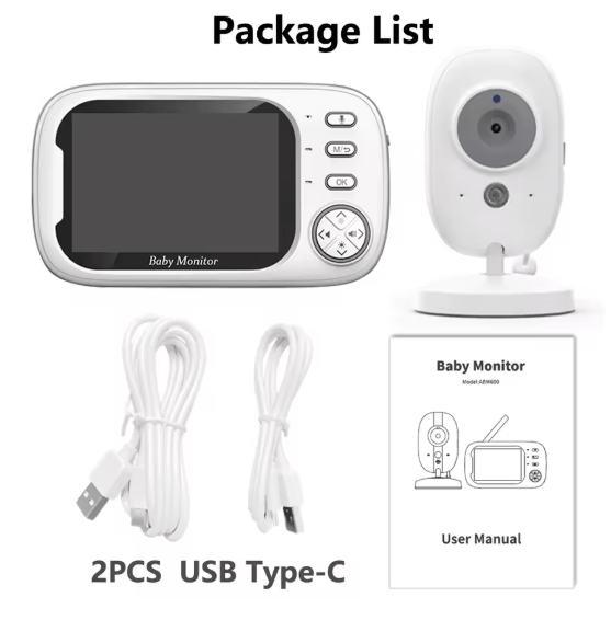 Wireless 3.5 inch Video Baby Monitor Night Vision Temperature Monitoring 2 Way Audio Talk Baby Nanny Security Camera