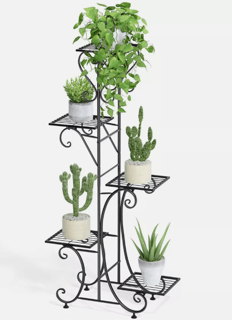 Oversized Indoor Metal Plant Shelf – Rust-Resistant Iron Garden Flower Stand