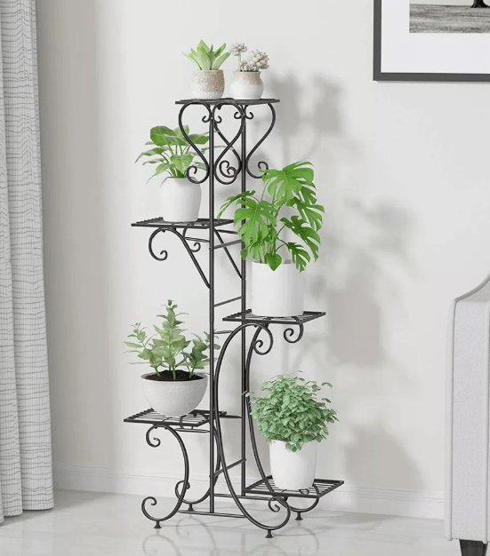 Oversized Indoor Metal Plant Shelf – Rust-Resistant Iron Garden Flower Stand