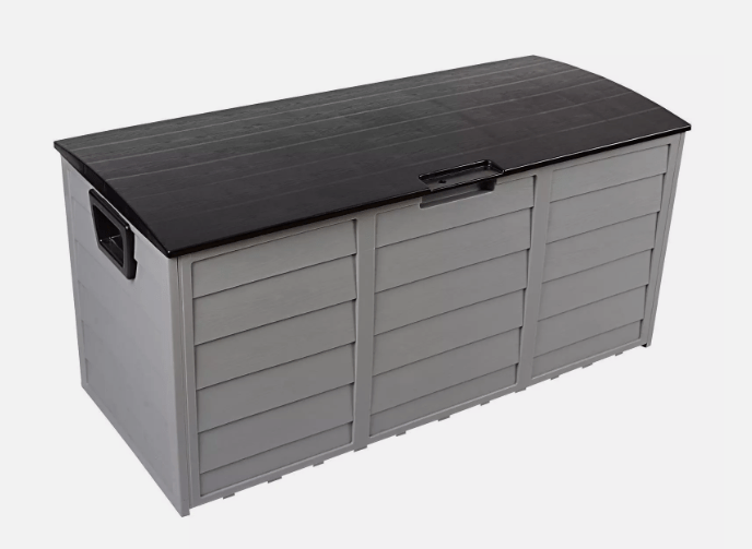 Outdoor Garden Storage Chest in Black and Gray with Wheels - 75-Gallon – Durable Organizer Box