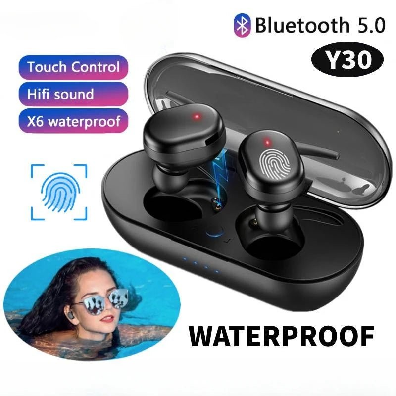 Y30 TWS Bluetooth 5.0 Wireless Stereo Earphones Earbuds In-ear Noise Reduction Waterproof Headphones With Charging Case