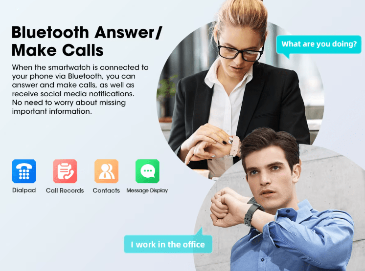 Men's / Women's Smartwatch Bluetooth Call Health Monitor IP67 Waterproof