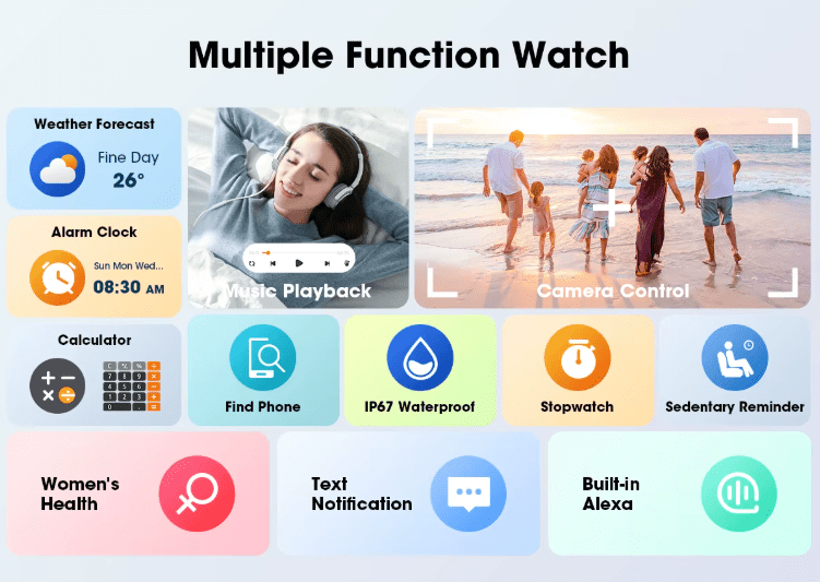 Men's / Women's Smartwatch Bluetooth Call Health Monitor IP67 Waterproof