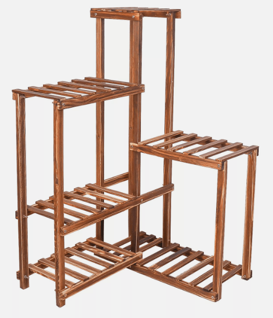 Wooden Plant Stand Display Rack – Versatile Flower Holder for Indoor & Outdoor Corners