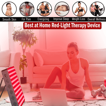 EXESAS 80 LED, 400W Dual-Chip, Red Light Therapy Device for Full Body 660nm & 850nm Infrared LED Panel for Beautiful Skin, Weight & Pain Management