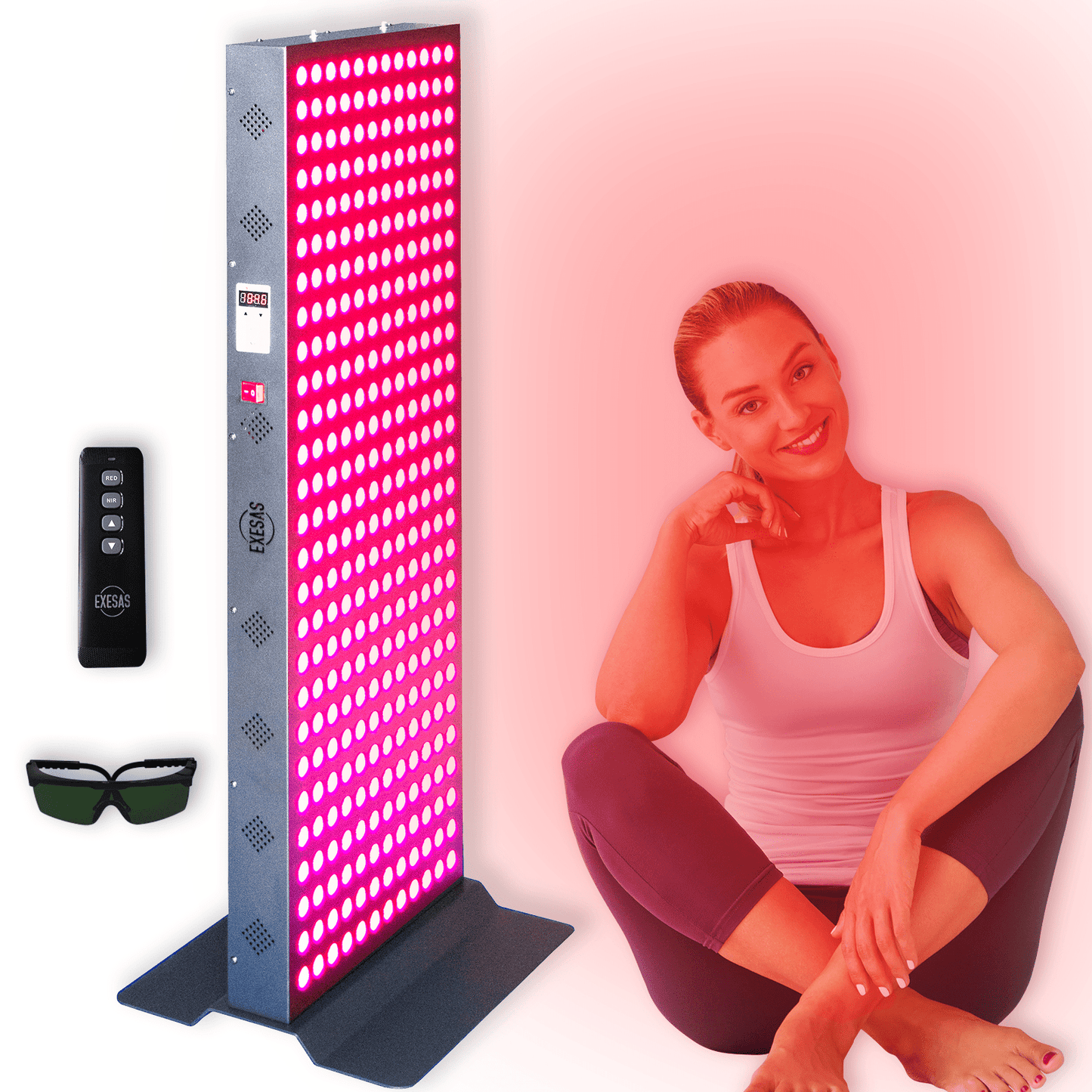 EXESAS 324 LED, 1620W Dual-Chip, Red Light Therapy Device for Full Body, 4-Wavelengths Infrared LED Panel for Skin, Weight, Pain, Wellness