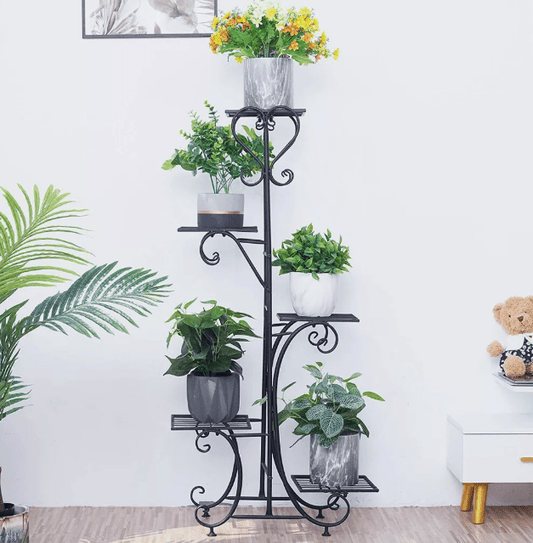 Oversized Indoor Metal Plant Shelf – Rust-Resistant Iron Garden Flower Stand