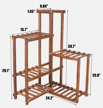 Wooden Plant Stand Display Rack – Versatile Flower Holder for Indoor & Outdoor Corners